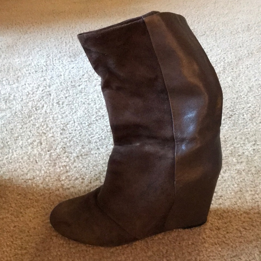 Size 8 leather and suede boots